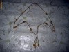 Colier in metal aurit si sidef