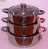 Set 3 cratite inox fund triplu capsulat