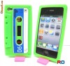 husa protectie iphone 4 verde din silicon model caseta