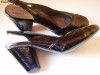 PANTOFI lac negru toc trapezoidal LIMITED COLLECTION, mar. 39