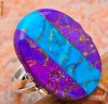 Inel minunat blue si purple copper turcoaz 925!