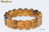 Bratara stretchy realizata din 18 pietre TIGER-EYE naturale, 139 carate, superinteresanta si fancy
