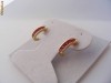 Cercei aur 14K, 2.7g, model semicerc cu 10 RUBINE briliant de 2,5 mm