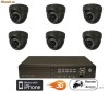 Kit Camere de supraveghere video cu 6 camere SHARP ANTI-VANDAL si Digital Video Recorder (DVR) Queen cu transmisie pe internet