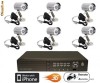 Kit Camere de supraveghere video cu 6 camere exterior SHARP 36 Leduri IR si Digital Video Recorder (DVR) 3008 QUEEN