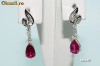 superdraguti Cercei argint placat cu platina ornati cu 2.5ct Rubine-Spinel