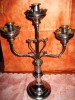 Sfesnic Art- Deco vechi cu trei brate perioada interbelica in metal- crom