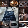 GEANTA FASHION  de DAMA firma VERSACE PIELE ECOLOGICA MATA TIP MANUSA COMBINATA CU LAC NEGRU STANTAT GENTI POSETE FEMEI
