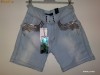PANTALONI DAMA SCURTI BERSHKA (ZARA), SHORT JEANS APLICATII, M. SE POT PURTA IN 2 MODURI