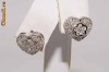 frumosi cercei aur alb 14K cu diamante naturale 0.60CT ieftini , 3.75 grame
