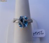 Inel designer aur 14K, 3.4g, montura cu TOPAZ cushion 3ct si bentite BRILIANTE !!