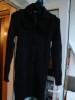 CARDIGAN / PULOVER LUNG DAMA, NEGRU, CU NASTURI, FIRMA SOMESUL, NOU CU ETICH, MAR. 44