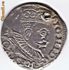 Polonia TRIPLUGROS-TROJAK argint 1599,Sigismund III,moneda din salba