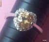 INEL deosebit PLACAT CU ARGINT in forma de INIMA cu piatra CITRIN si ZIRCONIU ! Licitatie clasica !!! Cadou ideal de Valentine's Day si Dragobete!