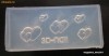 Matrita din silicon 3D pentru modele unghii Nr 7 inimioare, Nail Art, Forma 3D pentru Acryl/ acril, sablon din silicon pentru unghii