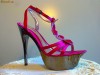 sandale roz cu toc marca Violeta