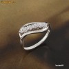 INEL deosebit model WAVE, FILAT IN AUR ALB de 14k (gold filled)  cu 6 pietre ZIRCONIU! SUPERB! Cadoul perfect! Marimea 7 US !!