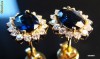 cercei aur 18K cu safire si diamante  stil Royal Kate Middleton (set complet certificat)