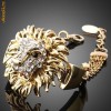 Bratara LEU placata aur 18k cu cristale Swarovski.