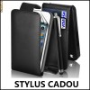 Husa / Toc Flip Piele ECO neagra iPhone 4S + Stylus Gratis