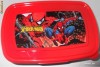 Set 6 piese pentru copii:2cutii pt alimente,pranz,masa si tacamuri din plastic:BEN10,BARBIE,PRIN,HANNAH MONTANA,SPIDERMAN :NR4. SPIDERMAN rosu din UK!