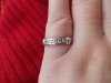inel / verigheta aur alb 18K banda cu 5 diamante naturale 0.25CT foarte ieftin