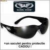 Ochelari de soare Rider Super Dark , produsi de Global Vision - SUA ; Cadou : un saculet pentru protectie !