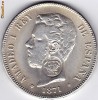 Insulele AZORE-colonie PORTUGALIA ,SPANIA 5 Pesetas 1871 argint,contramarca G.P.=GOVERNO PORTUGUES,Exotica,RARA