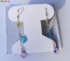 Cercei aur 14K, 2.1g, ornati cu 6 pietre semipretioase, 4.5CT !!!