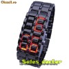 Ceas Iron Samurai Lava Red pentru dama/femei, led-urii rosii, bratara, negru.Nou