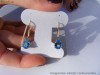 Cercei aur galben 14K, 3.3g, ornati cu 2 TOPAZE albastre de 10*7mm !!