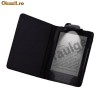 HUSA AMAZON KINDLE 4 WI-FI MARWARE(tm) DE TIP COPERTA DIN PIELE CU LAMPA LED DE CITIT INTEGRATA, NEGRU + FOLIE DE PROTECTIE amFILM- CALITATE DEOSEBITA