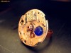 inel steampunk rotund(realizat din piese de ceas), argintiu, cupru si albastru
