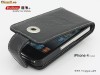 Husa Toc Flip Case Executive Piele Naturala Slim Apple iPhone 4 4S Black by Yoobao