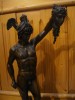 Impozanta statueta din bronz pe soclu din marmura neagra piesa deosebita 60 cm h