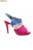 Sandale de dama fuchsia/beige/blue Kelly