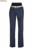 Pantaloni la moda bleumarin cu garnitura. la_Pantaloni la moda P311_me - bleumarin