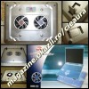 NOTEBOOK COOL PAD ARGINTIU MASUTA SUPORT RACIRE LAPTOP cu 2 VENTILATOARE SILENTIOASE LED ROSU si BUTON ON / OFF MASUTE NETBOOK