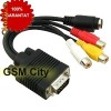 Convertor S-Video VGA la TV, cablu adaptor RCA out