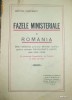 Dimitrei Costescu, FAZELE MINISTERIALE in ROMANIA, Bucuresti 1930
