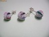 SET BIJUTERII ARGINT MODEL GLOB CRISTALE SWAROVSKI MULTICOLORE