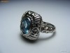 Superb inel aur cu topaz natural , model victorian   Diametru : 19.31 mm