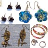Pachet 10 perechi Cercei fashion art modele unicate cercei piercing inox handmade argint bronz antic pietre semipretioase Cercei cristale Swarovski
