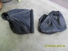 Manson Husa Burduf Fusta Schimbator viteze Nou din piele neagra naturala Nefolosita rama colantata cu folie carbon 3D pt Ford mondeo cougar
