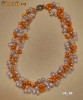 COLIER PERLE bicolor si coral alb, SUPERB!
