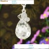 Fashion Jewelry Crystal Pendant silver Necklace + punguta eleganta din organza cadou