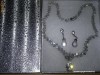 Set Bijuterii Mireasa Swarovski Colier Cercei Cu Cristale Perle Culoare Argint Accesorii Swarovsky De Lux Seturi Pentru Nunta Perfecta