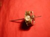 Ac de Palarie vechi - cu  margele si pietre rosii ,L= 7,5 cm