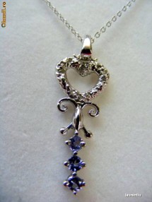 Lantisor ag pandativ Cheita ornat .50ct Tanzanite si Diamante