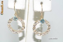 Cercei aur "Cercul Dragostei" ornati TOPAZ si SPINEL